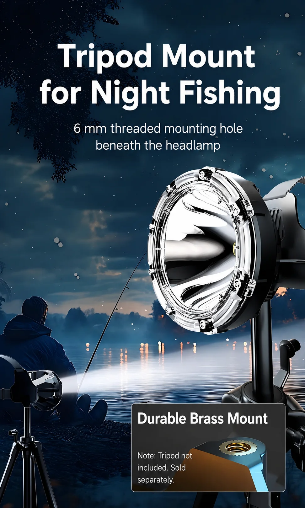 WARSUN WH130 Rechargeable LED Headlamp, Ultra-Bright Motion Sensor Headlight with Long Runtime for Night Fishing, Mining and Out