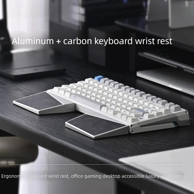 Aluminum Alloy Wrist Rest Mechanical Keyboard Palm Pad Ergonomic Comfort Hand Support Gaming Desk Accessory for Office