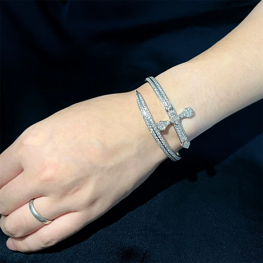 الأكثر مبيعا جديد وصول الهيب هوب الزركون مطعمة سيف العدالة النحاس سوار العصرية مجوهرات متعددة الاستخدامات #6