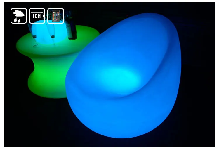 Leuchtende wasserdichte Sofamöbel, drehbare LED-Strandstuhlmöbel