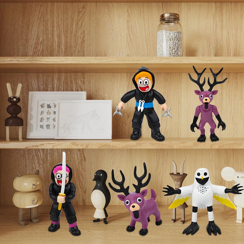 99 Night in Forest 5-Piece Action Figure Set Ninjaes & Mythical Creature Toys Interactive Imaginative Play Gift for Kids & Colle