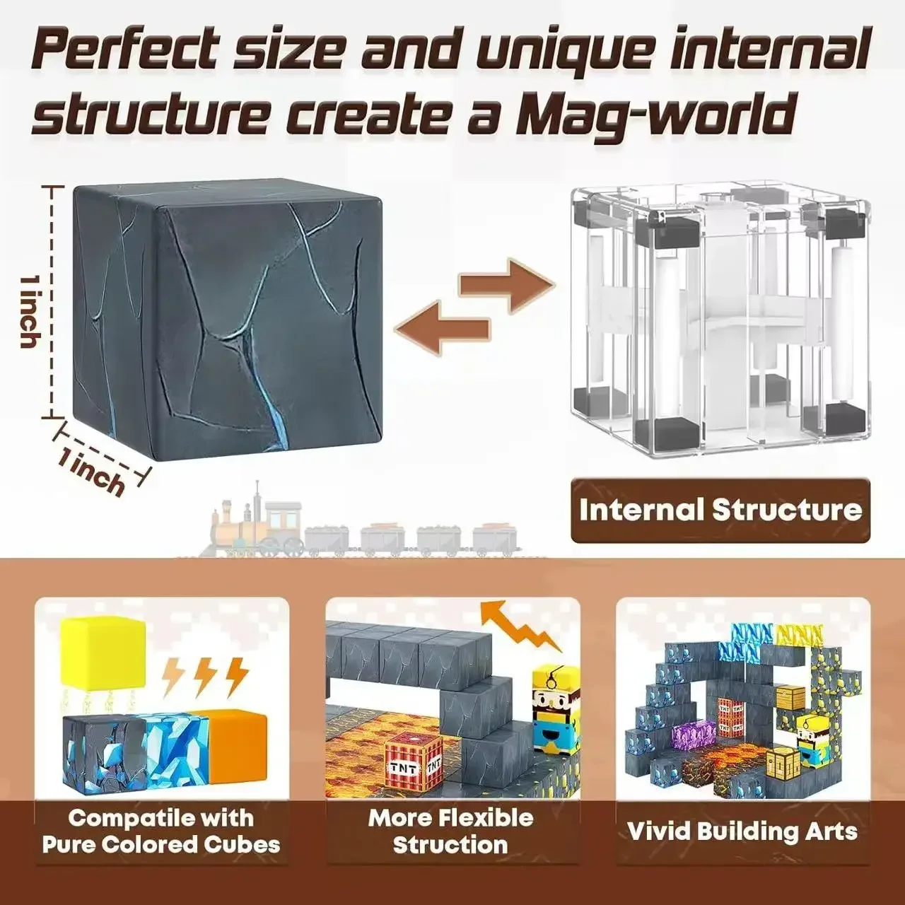 Interaktive magnetische Bausteine, Weltwürfel-Magnet-Set für Kinder ab 6 Jahren, pädagogische DIY-Modelle, Kinder-STEM-Sensorspielzeug, Geschenk