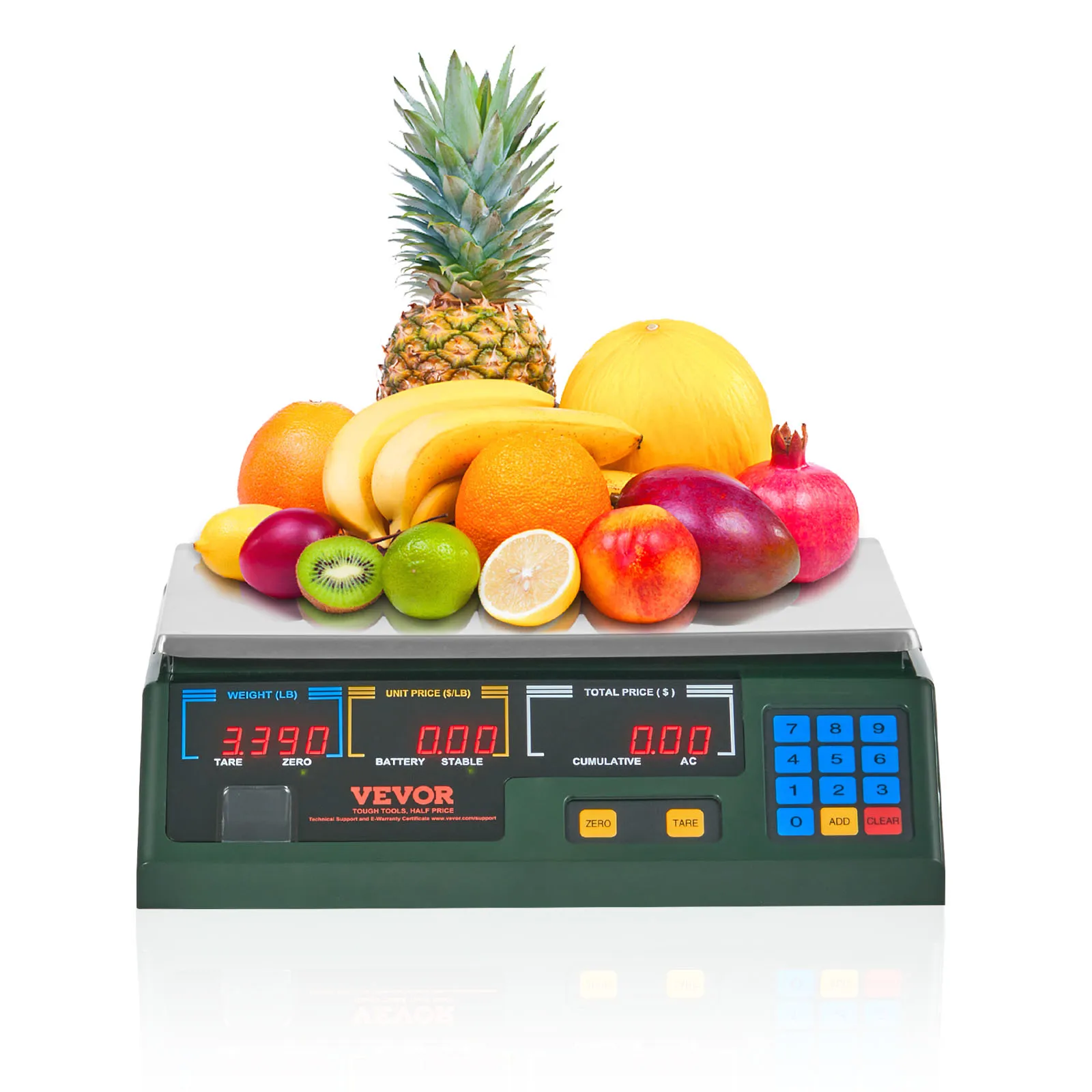SucceBuy Electronic Price Computing Scale 66 LB Digital Deli Weight Scales LED Digital Commercial Food Fruit