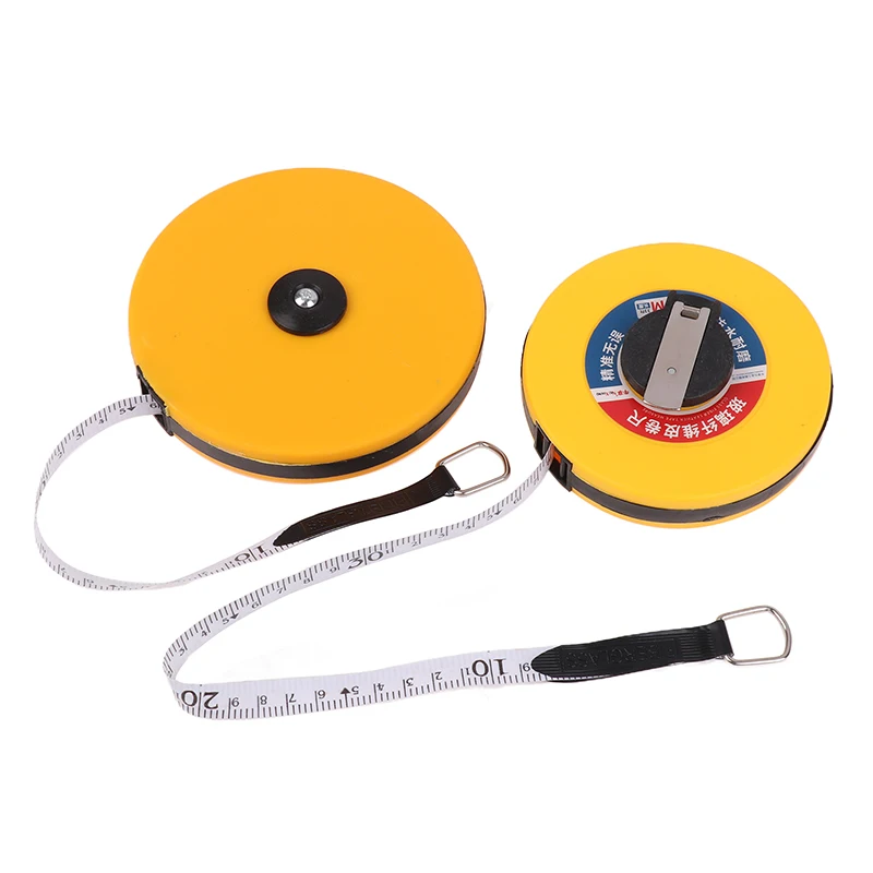 10/20/30/50m Long Fiberglass Tape Measure Double Face Printing Inch/Metric Round Tape Measure For Construction Work Tools