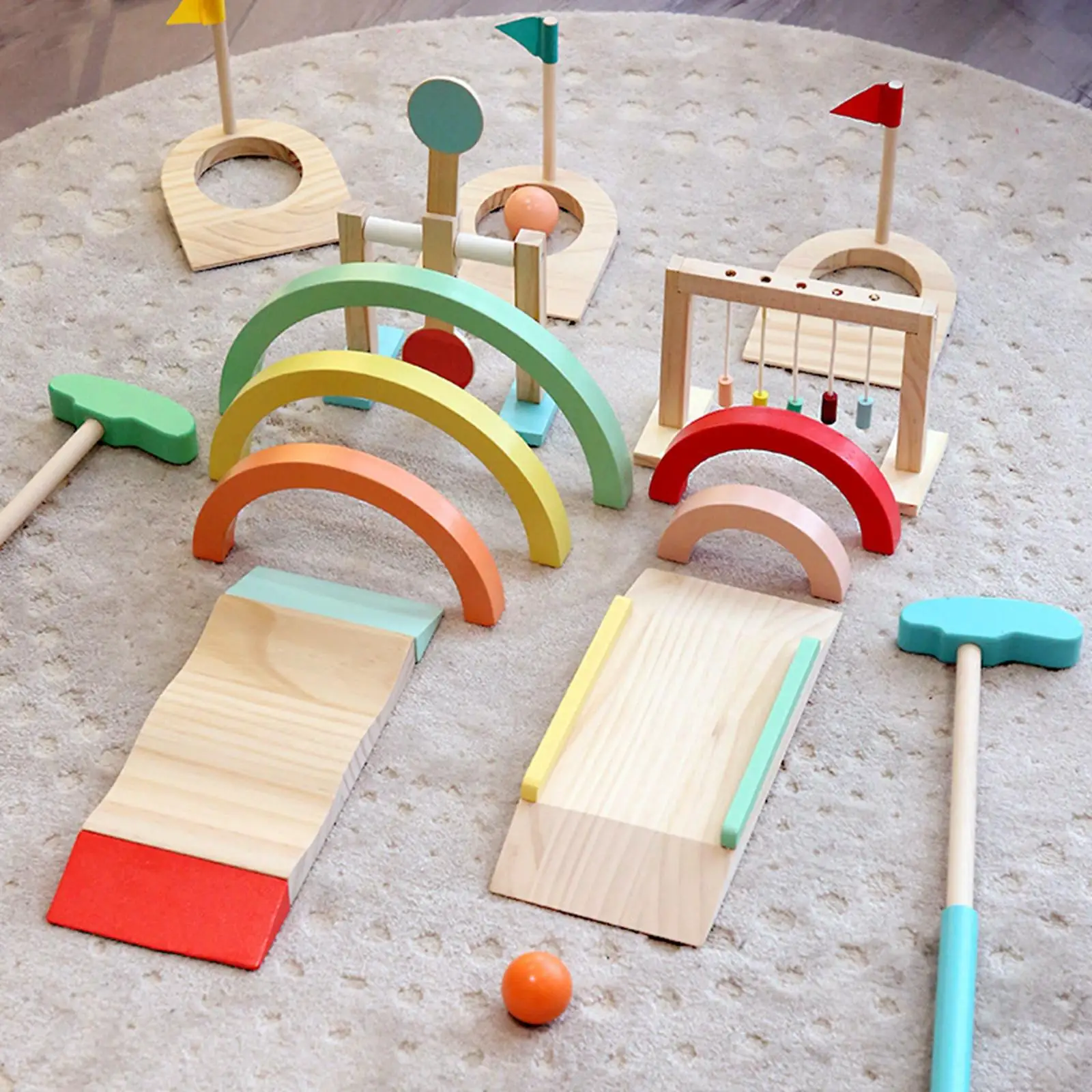 Mini Golf Set Wooden Educational Interaction for Park Indoor Boys and Girls