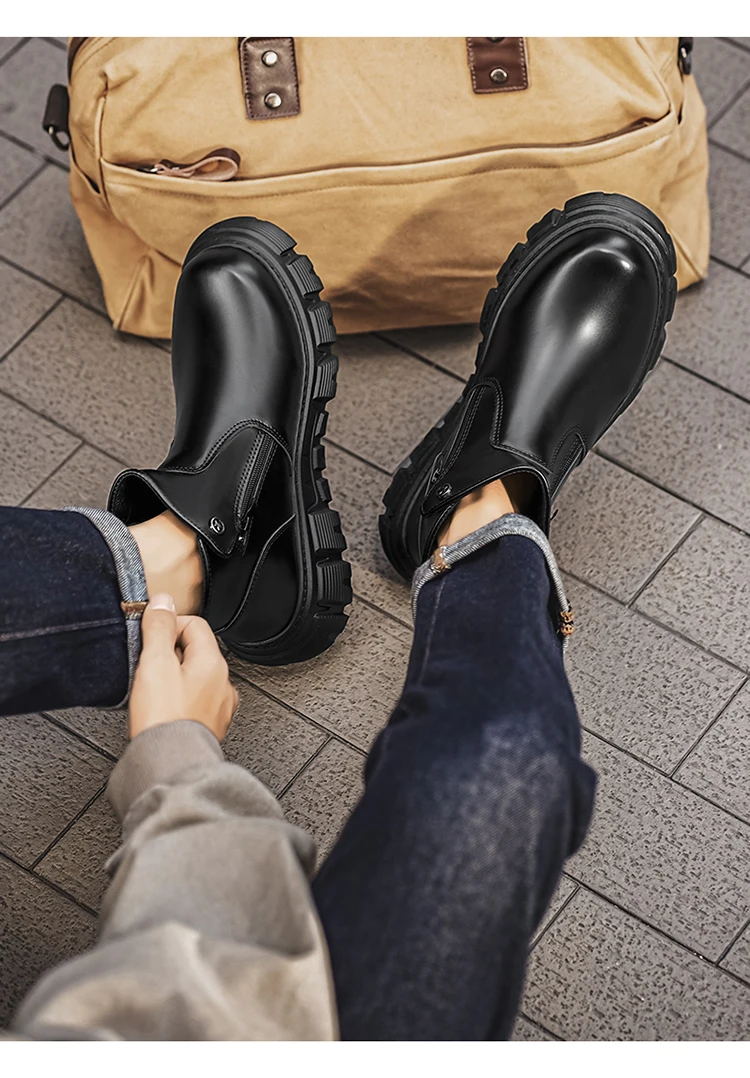 Herren-Freizeitstiefel mit hohem Schaft und seitlichem Reißverschluss, atmungsaktiv und bequem für Outdoor-Sportarten, Wandern und Trekking. – Detail 13
