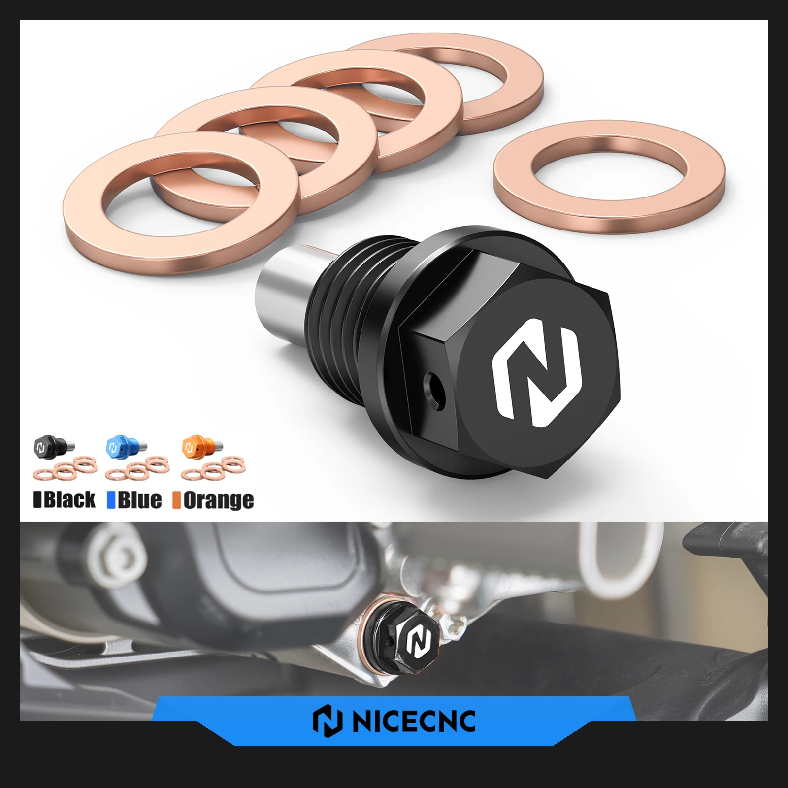 

NICECNC For 2025 2024 Husqvarna 701 SVARTPILEN VITPILEN 701 Enduro Supermoto 2016-2025 Motorcycle Magnetic Oil Drain Plug Bolt
