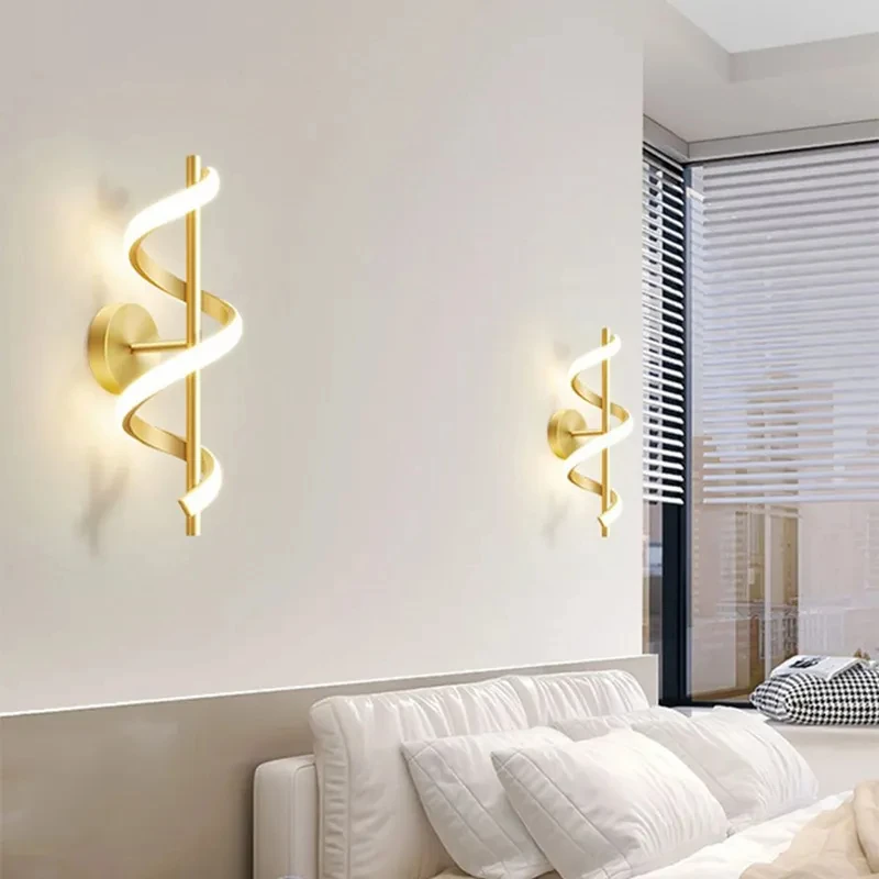 Minimalist LED Wall Lamp Bedroom Bedside Sconce Black White Gold Decorative Lighting Living Room Corridor DY59GQ