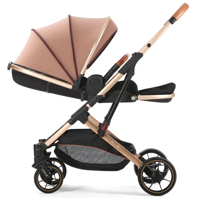 High Landscape Baby Stroller Newborn Baby Two-way Swivel Seat Lightweight Folding Stroller Four Seasons Universal Stroller