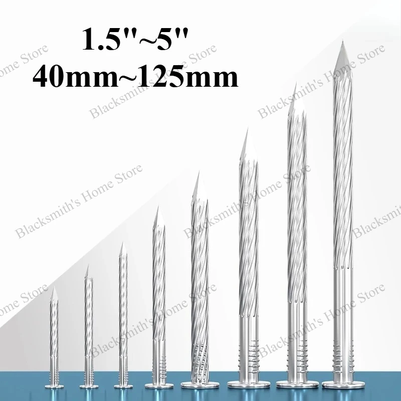 304 stainless steel threaded nails, floor keel twisted nails, anti-loosening and anti-corrosion wood common round nails
