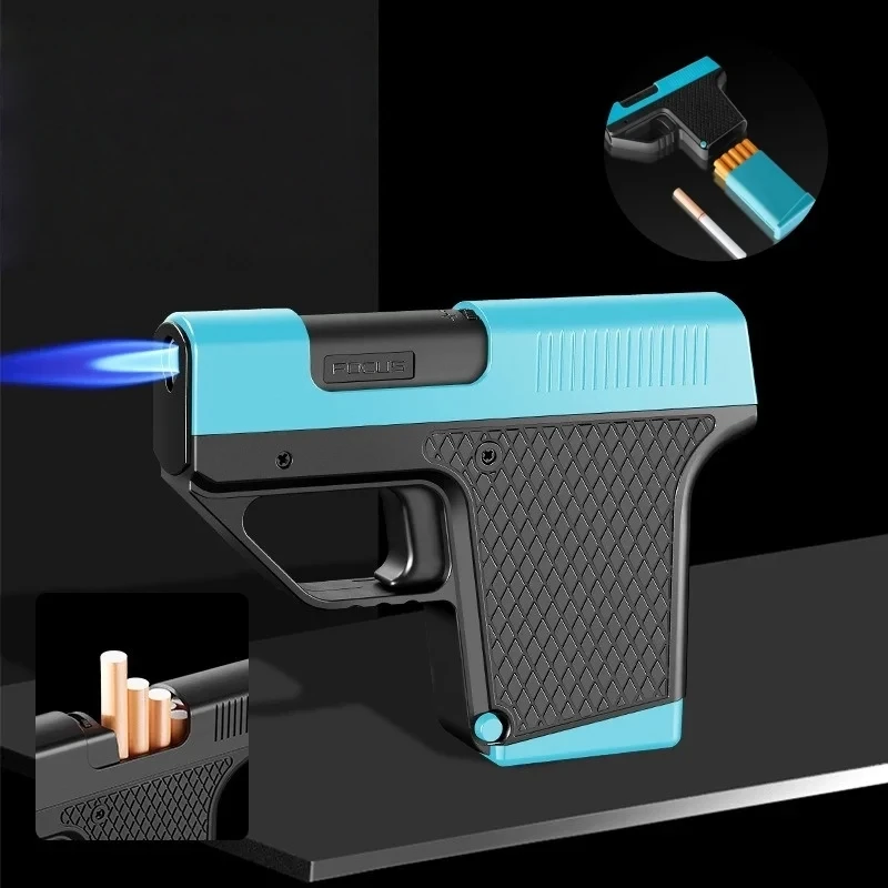 

New Multifunctional Cigarette Box Windproof Inflatable Lighter Portable Gun Type Universal Thick and Thin Cigarette Box Lighter