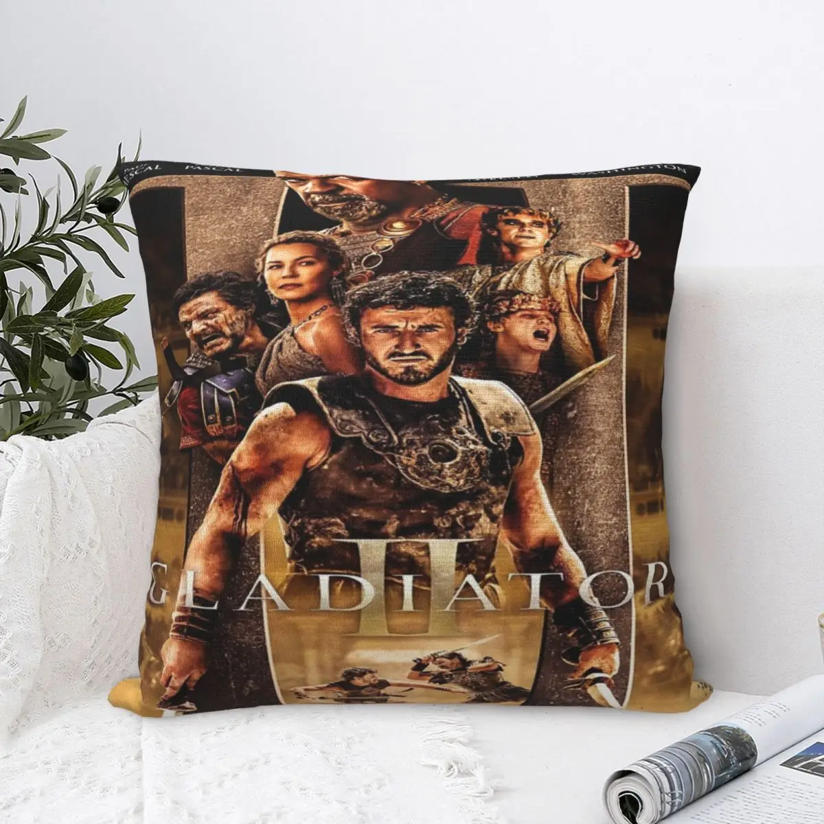 Aesthetic Gladiator 2 Movie Graphic Printed Pillowcase Cushion Cover Pillow Covers New Style Home Decor Zipper Multi-Size