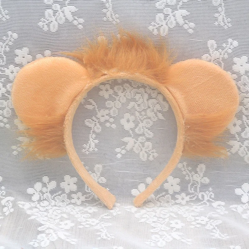 Animal Lion Costume Set Lion Ears Headband Tail Bow Gloves Skirt for Kids