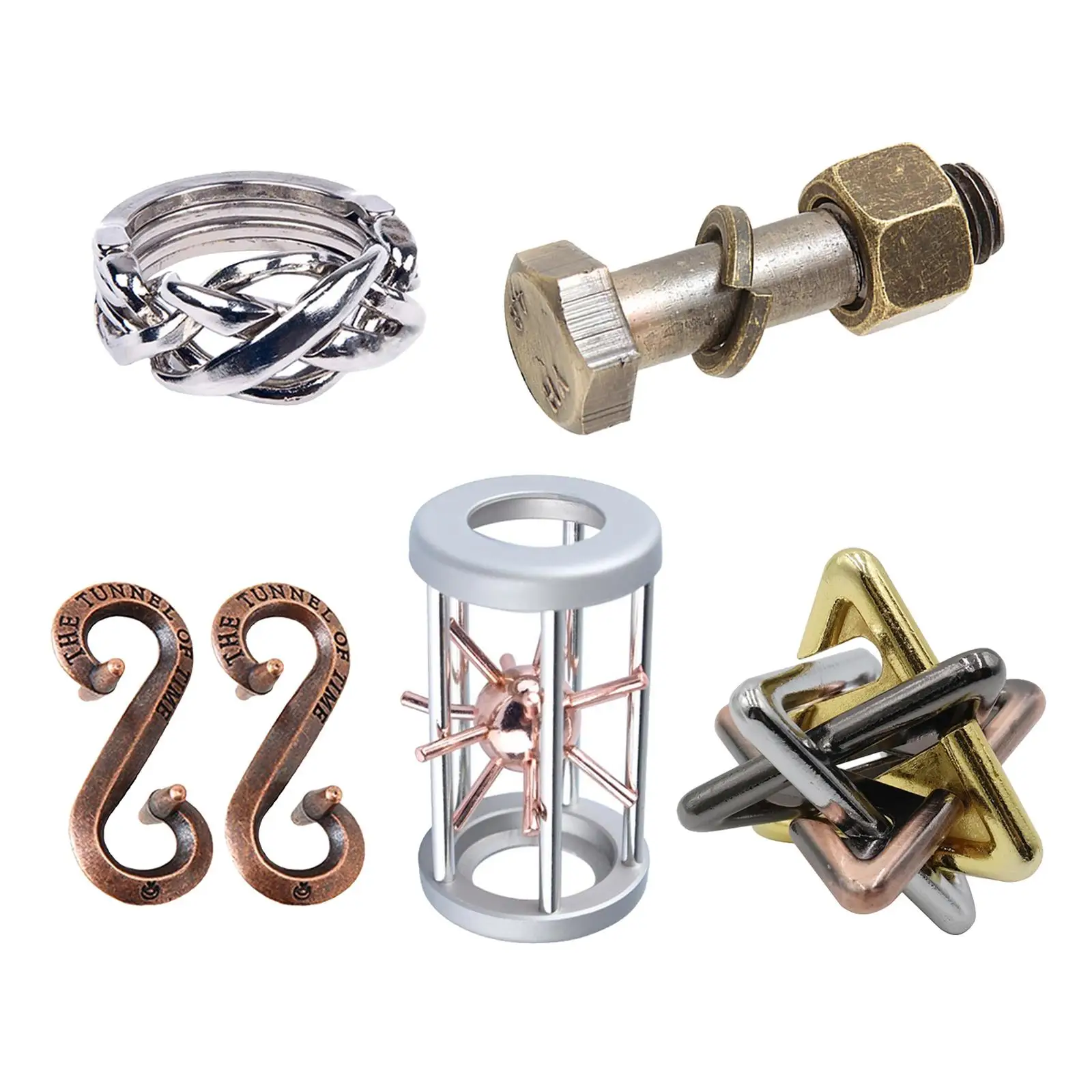 

2xAlloy Puzzle Box Metal Lock Toys IQ Mind Brain Teaser Games Locks Ring