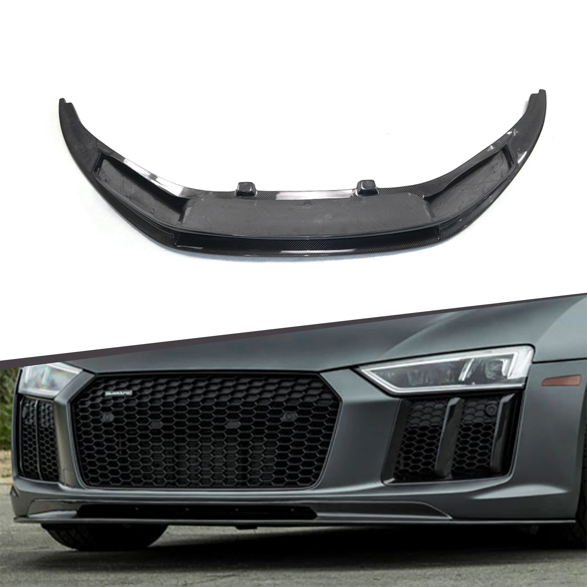 

Modification V Type Carbon Fiber Front Bumper Lip Performance Car Accessories for R8 2017+