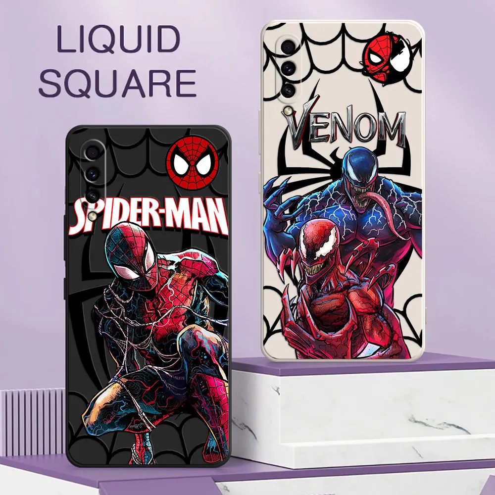 

A30S Case For Samsung Galaxy A50 A7 2018 A30 S A20 A70 M21 M30S M31 M32 M51 Note 20 Liquid Phone Cover Marvel Spderman Venom Art