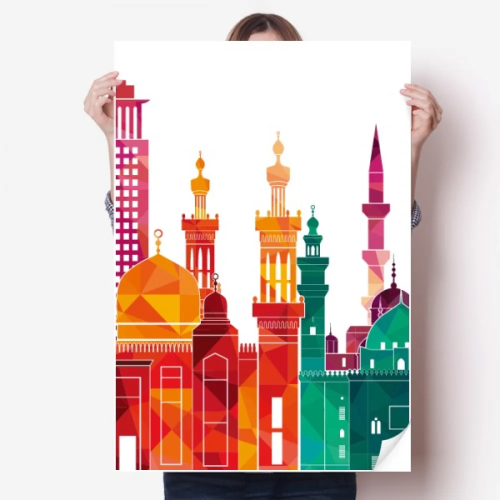 

Ancient Egypt Morden City Pattern Sticker Decoration Poster Playbill Wallpaper Window Decal