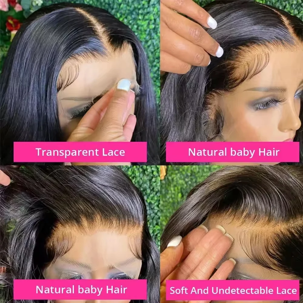 30 40 50 Inch 250 300 Density 13x6 HD Transparent Lace Frontal Wig Brazilian Human Hair 13x4 Body Wave Lace Front Wigs For Women image 5