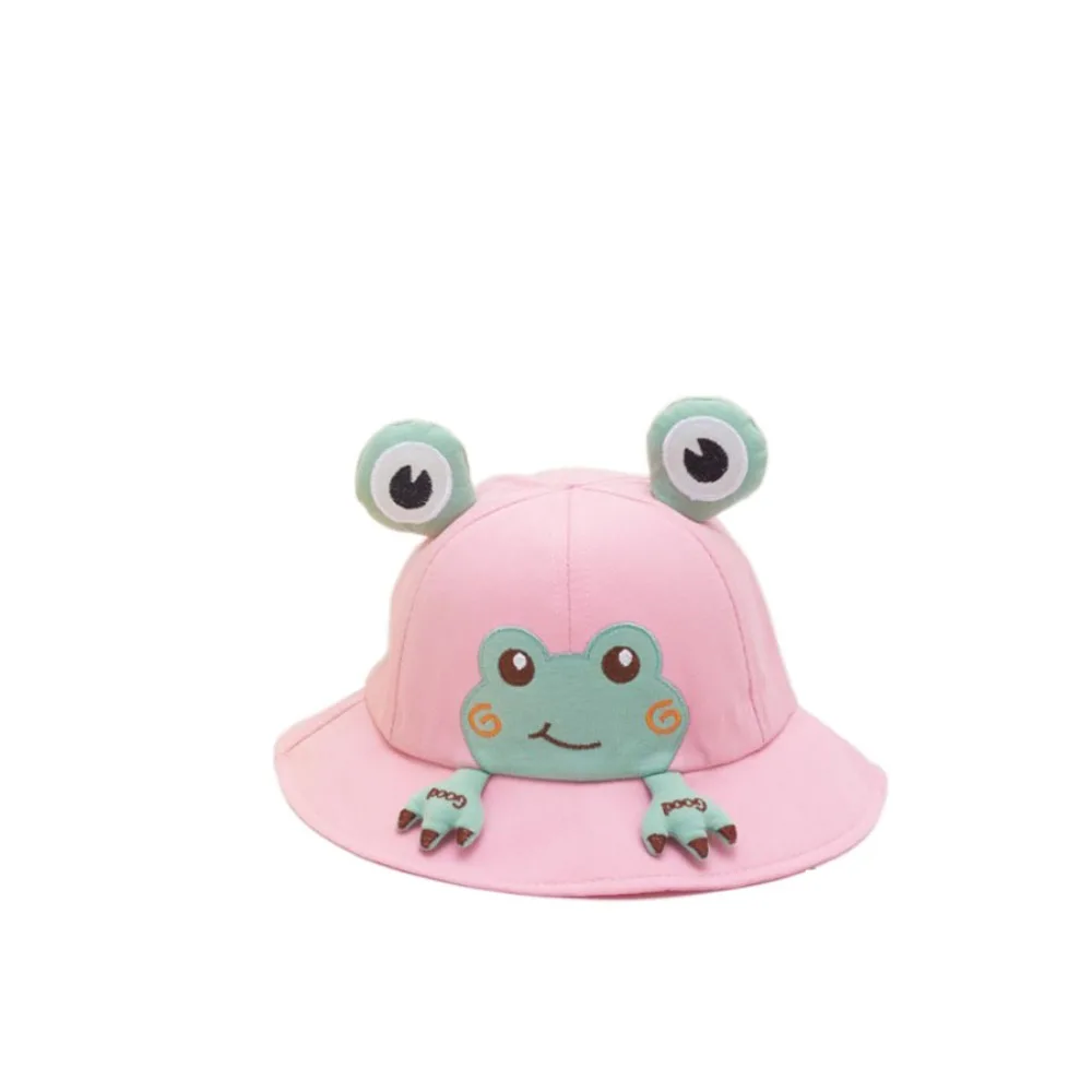 

Sweet Korean Style Cartoon Frog Bucket Hat Mesh Cotton Baby Sun Protection Hat Breathable Sunscreen Children Fishman Hat Spring