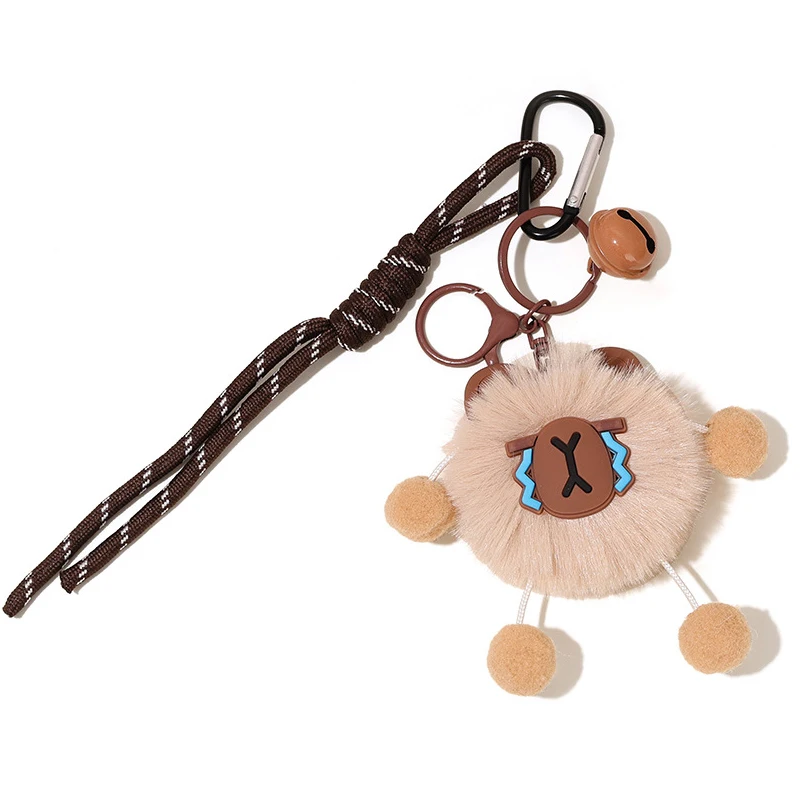 Kawaii Capybara Plüsch-schlüsselanhänger Nette Cartoon Puppe Schlüsselring Kreative Gewebte Seil Schlüssel Halter Schöne Rucksack Anhänger Paar Geschenke