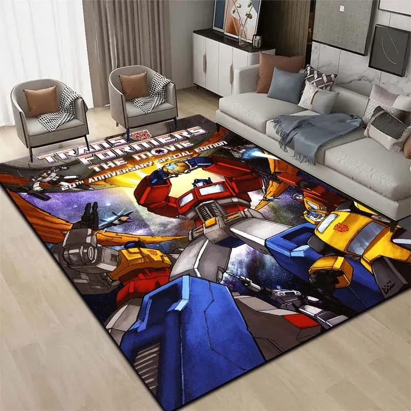 3D fashion cartoon T-Transformers car printed carpet hotel living room bedroom decoration flannel anti slip carpet gift