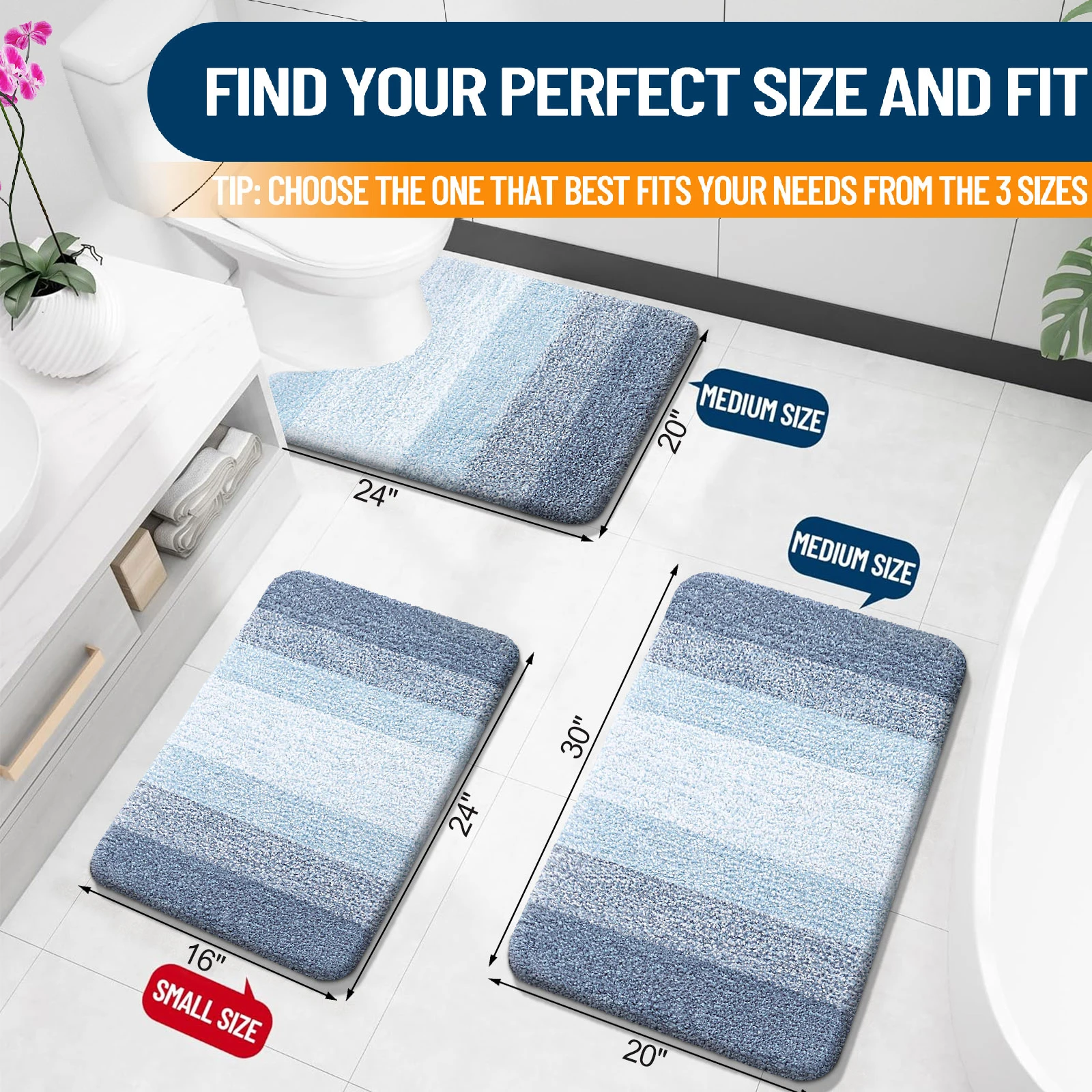 HAPIHAPPY Bathroom Rug Mat 51X76 Non-Slip Plush Shaggy Bath Carpet Extra Soft And Absorbent Microfiber Bath Rugs Tub And Shower_voghion.com