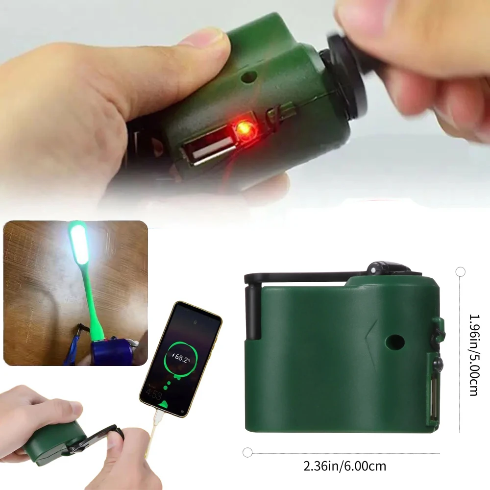 Manual Power Supply Camping Lighter Hand Generator USB Charger Emergency Power Bank Phone Charger