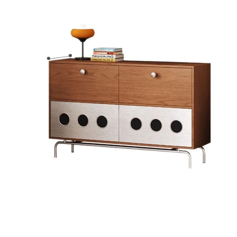 

Medieval dining side cabinet Solid wood side cabinet against the wall Integrated item next to the TV
