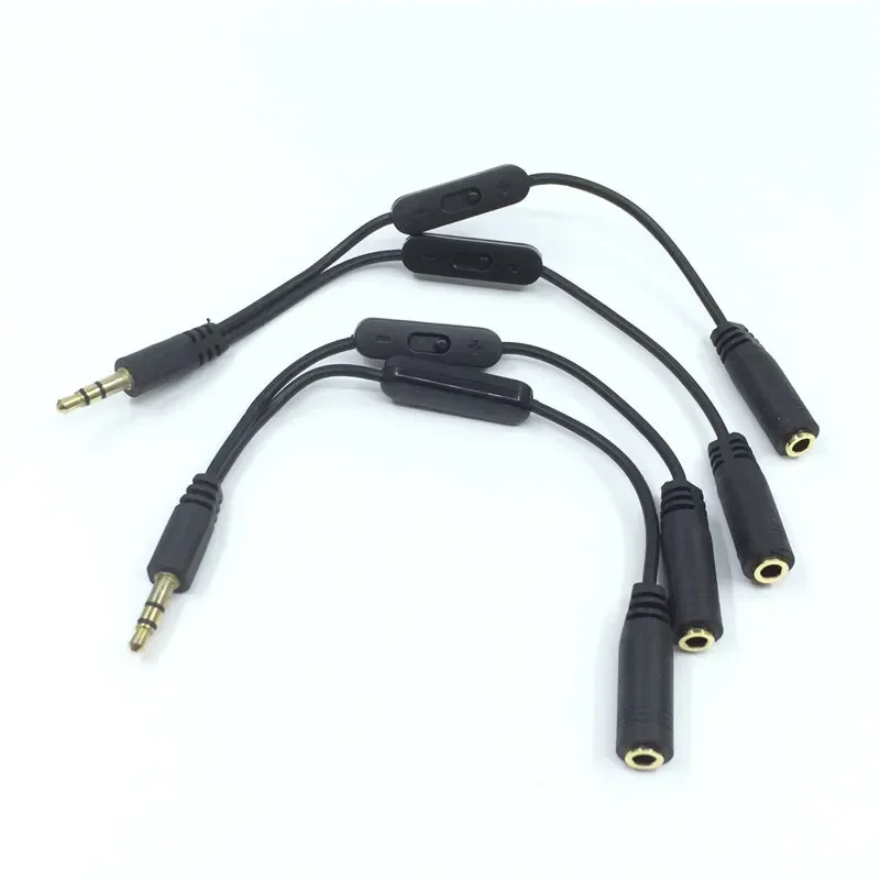 Répartiteur Jack 3.5 mâle vers 2 femelles, câble audio stéréo 3.5mm, adaptateur Y, contrôle du volume, sauna, téléphone, câble AUX