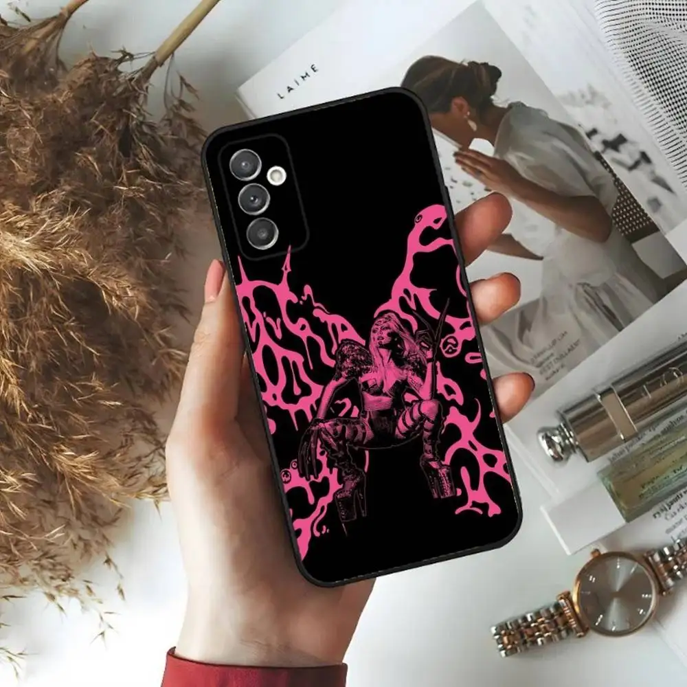 حافظة هاتف Singer L-Lady G-Gaga لهاتف سامسونج S24,23,22,30,21,10,9,Ultra,Plus,Lite,FE,5G حافظة ناعمة سوداء #2