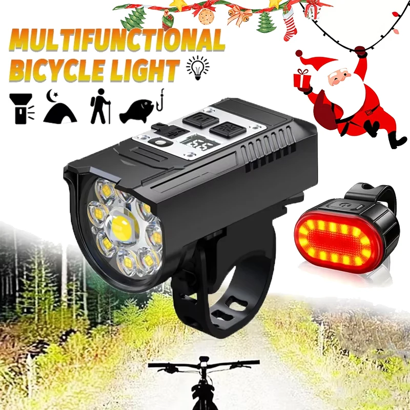 AliExpress Bicycle Headlight 9 LED Bike Front Light Rechargeable Ultralight Handlebar Lights Waterproof Cycling Flashlight Christmas Gift