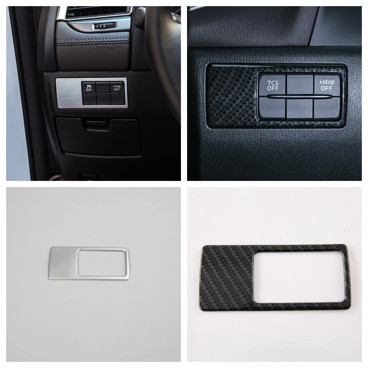 

For Mazda 6 Atenza 2017 2018 Interior Accessor Carbon Fiber Look ABS Head Lights Lamp Switch Button Panel Frame Cover Trim