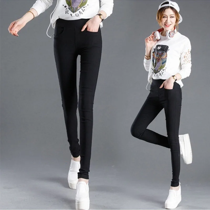 Pencil Pant Fashion Solid Color Female Pant Fashion Autumn Winter Thick Skinny Pencil Pants for Outdoor