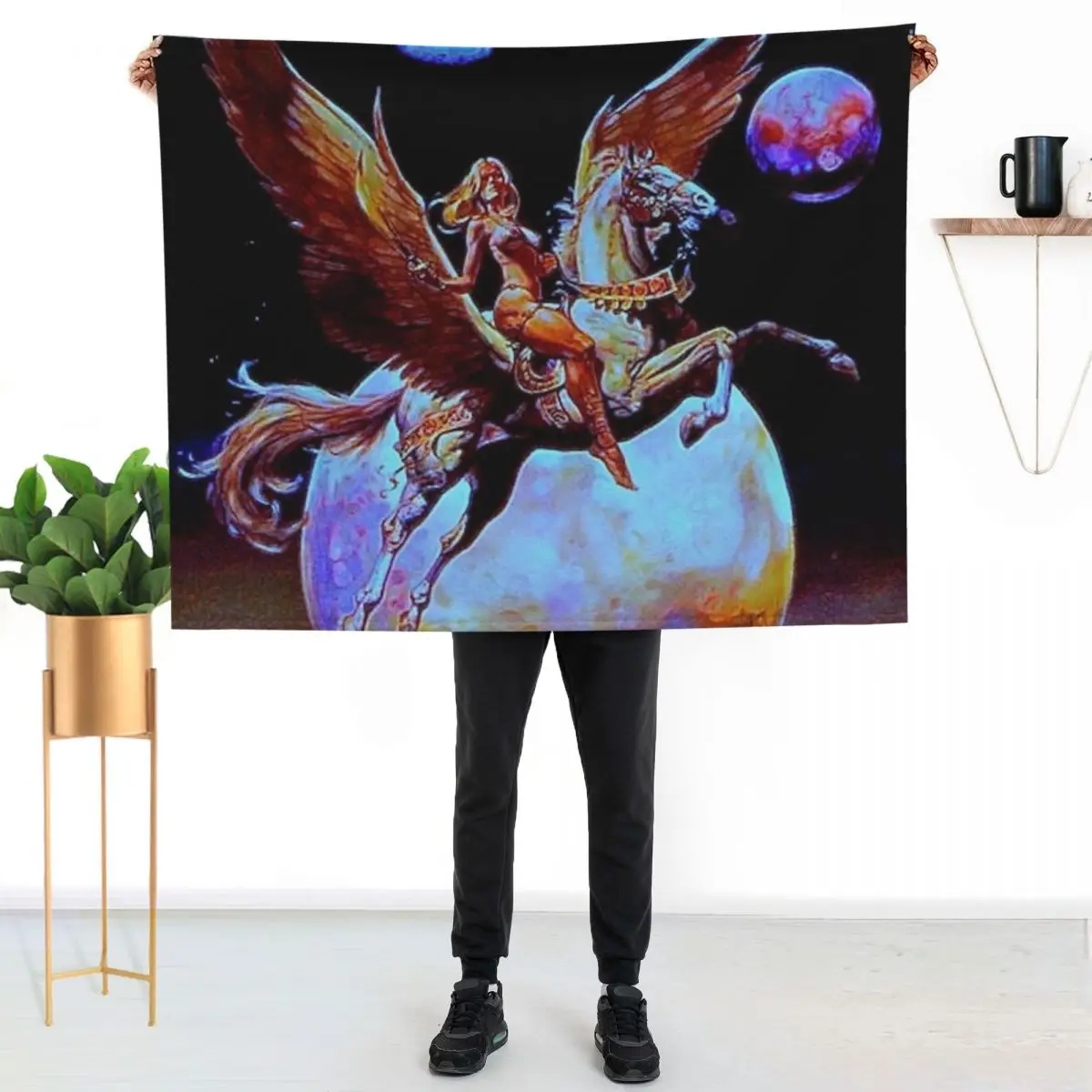 

Golden Wings neon Throw Blanket Soft Bedroom Blanket for Night Sleeping