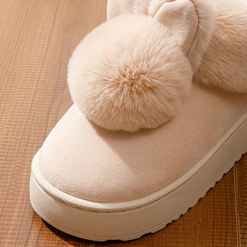 Fashion Fur Slippers For Women Men Winter Warm Ankles Cozy Furry Slides Home Indoor Soft Sole Plush Slides House Footwear view 4