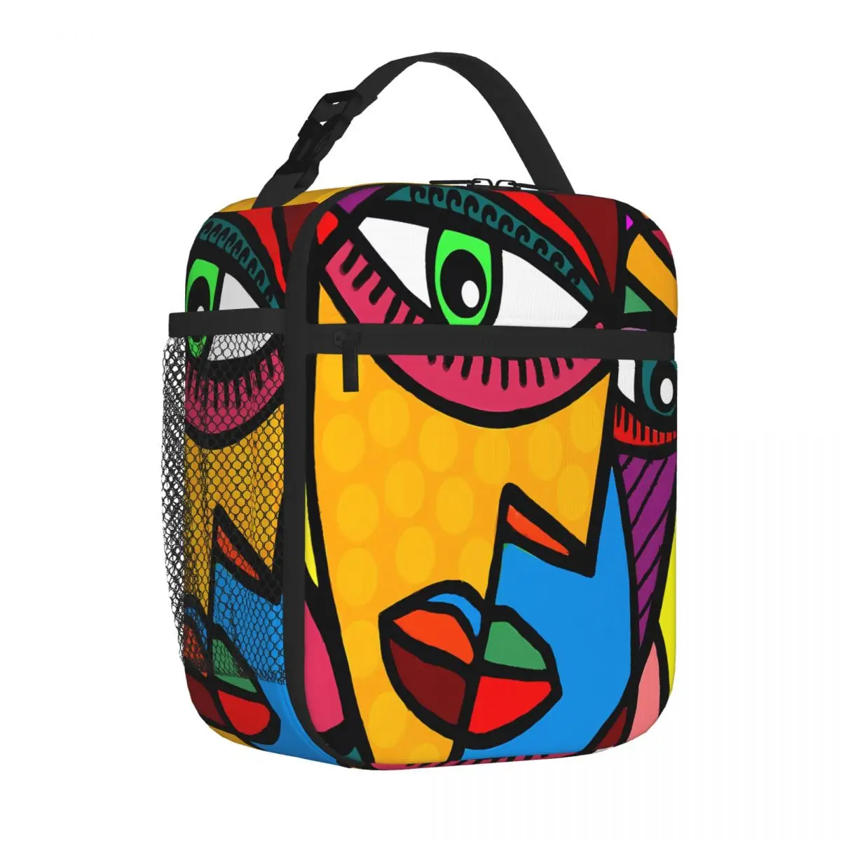 Bestselling Funky Abstract Face Stylish Outline Portable Lunch Bag Office To-Go Camping Lunch Bag