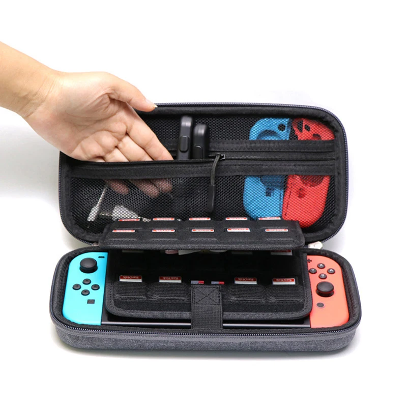 Bolsa de armazenamento para nintend switch, confortável, grande, características de armazenamento, durável, com zíper, sensação agradável ao toque, durável