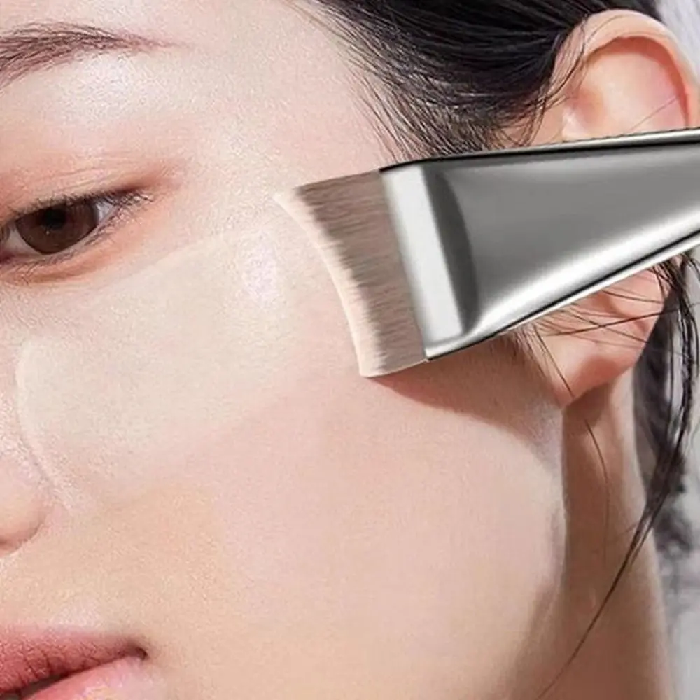 5pcs New Flawless Finish Makeup Tool Kit Streak Free Non Absorbent Mixing Palette Even Application Crescent Foundation Brush