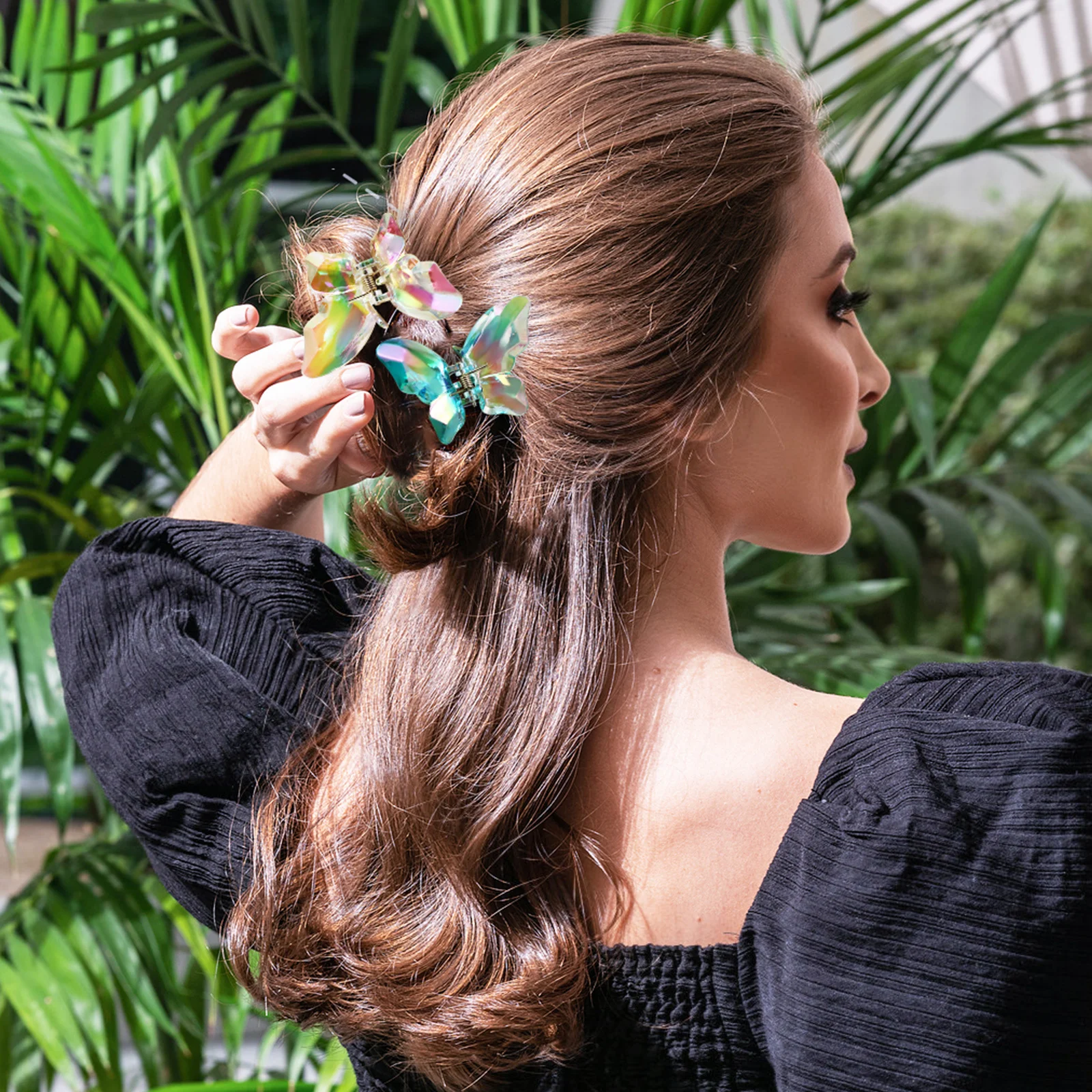 

4Pcs Butterfly Hair Claw Clips Colorful Nonslip Strong Spring Styling Clips for Women Hair Accessories Clip