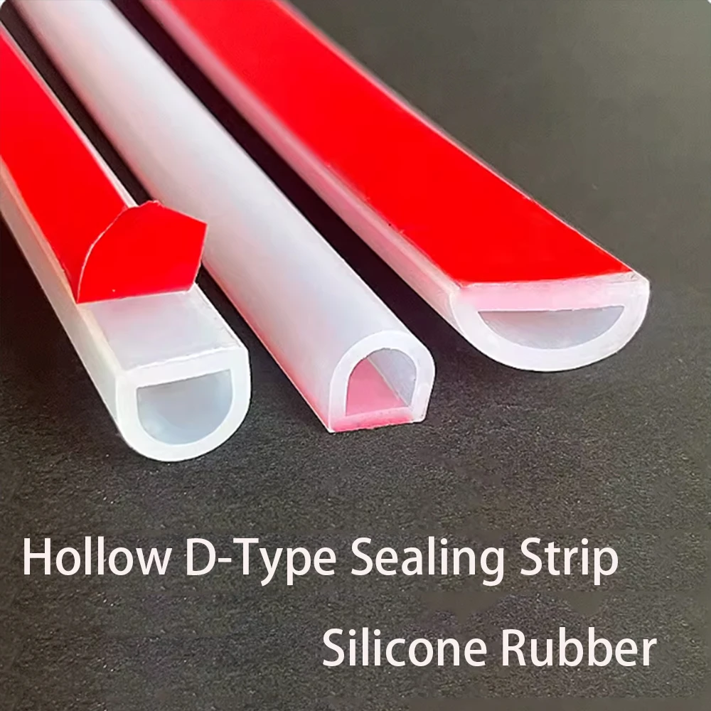 

Hollow D-Type Sealing Strip Silicone Rubber Semi Circle High Temperature Self-Adhesive Door Window Sound Insulating Strip