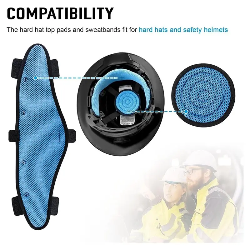 【CYBER MONDAY】Cooling Liner Accessories Set For Safety Helmet, Washable Hard Hat Top Pads And Sweatbands Suspension Sweat Band