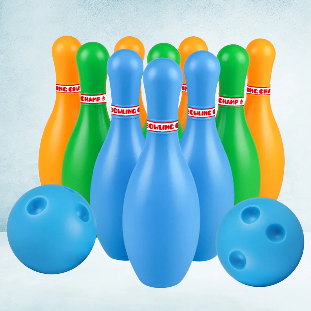 1 Set Kinder Bowling Spielzeug Kunststoff Gutterball Pädagogisches Lustige Bowling Ball Spielzeug für Kinder Kleinkinder (Gelegentliche Farbe)