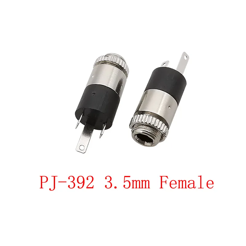 5/10Pcs PJ-392 3.5mm Jack Female Sockect 3 Pin Stereo Audio Headphone Soldering Type Connector Plug Socket TRS 3.5mm Audio Jacks