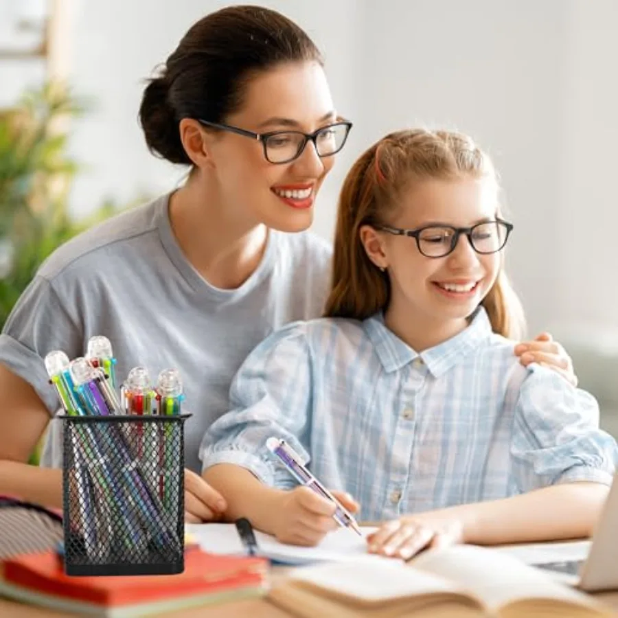 أقلام حبر جاف 6 قطع 0.5 ملم 6 في 1 أقلام حبر جاف متعددة الألوان هدايا لحفلات أعياد الميلاد