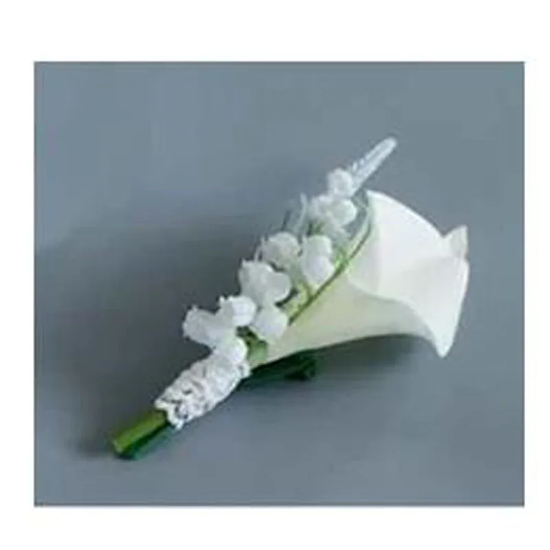 Calla lily corsage artificial corsage buttonhole men groom groomsmen corsage wedding accessories white corsage