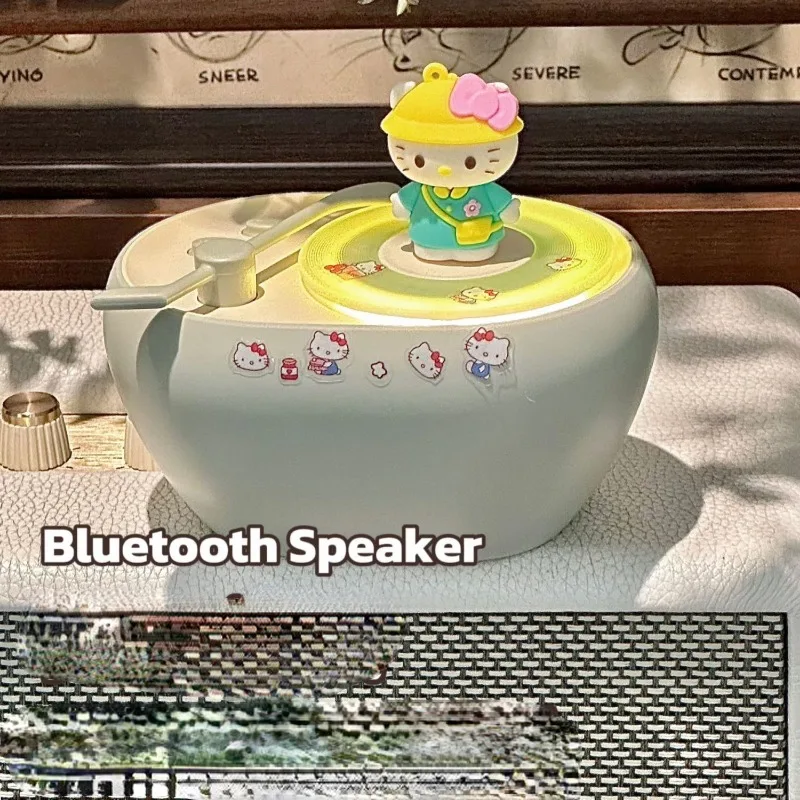 Sanrio Hello Kitty Bluetooth Speaker Atmosphere Night Light New Cartoon Gift Box Anime Doll Cute Retro Audio Girl Holiday Gift