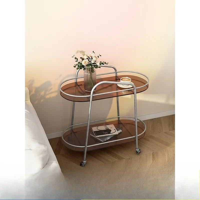 Movable sofa side few creative wheeled living room rack 2