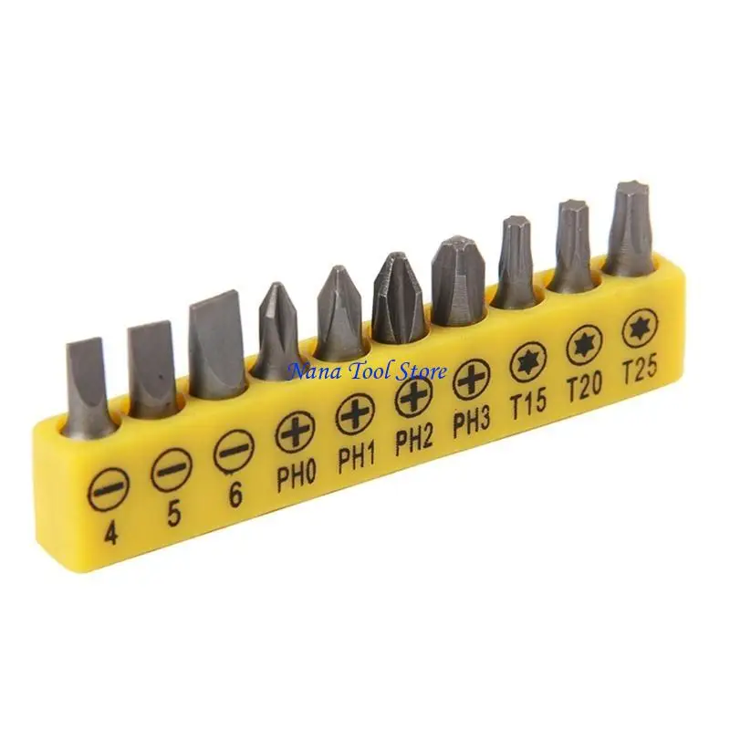 31GJ Screwdriver Bit Handle for BikeRepairs 180 Degree RotaryNonslip Handle 10 Bit