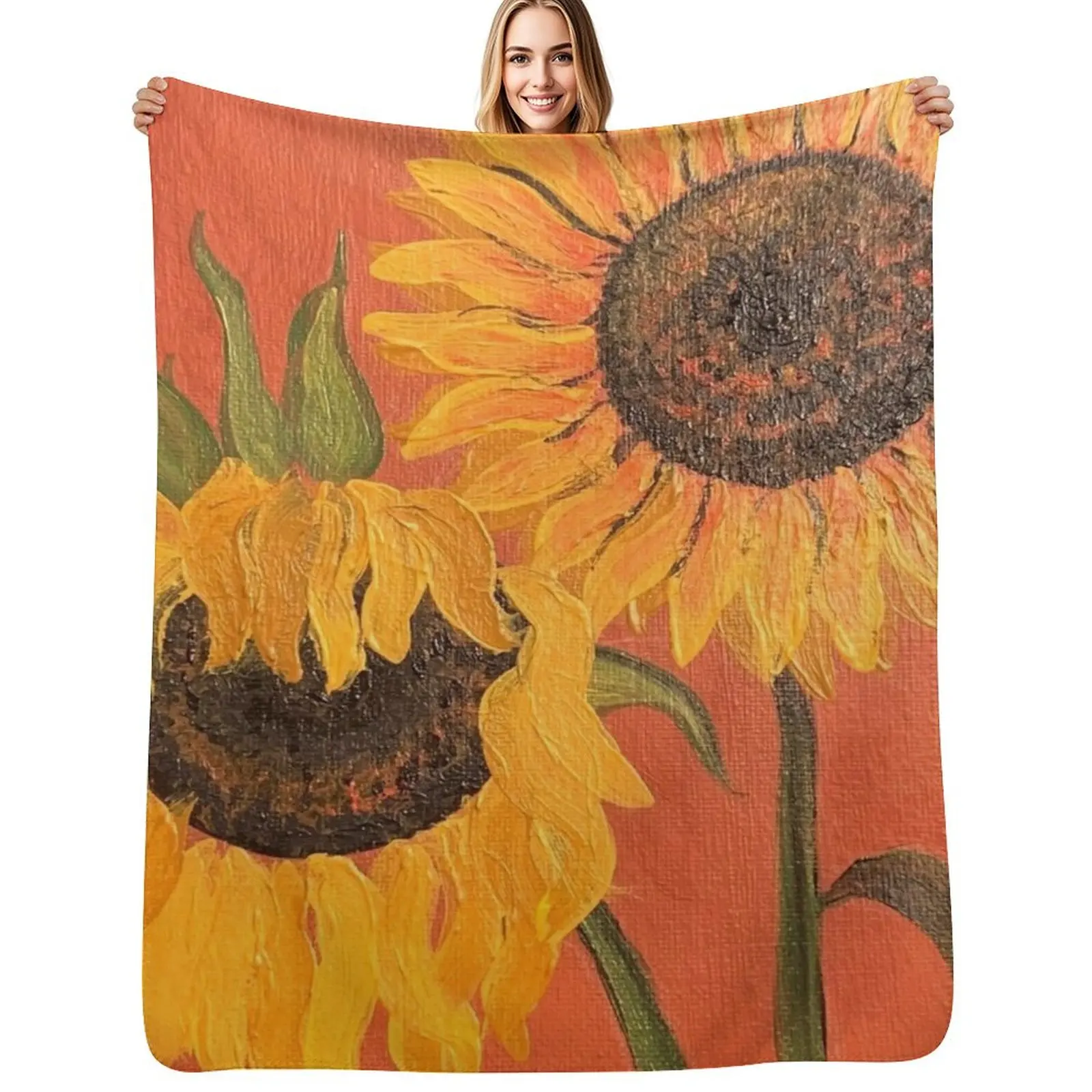 

Terracotta Sunflowers Throw Blanket Weighted Giant Sofa Sleeping Bag Kid'S Blankets