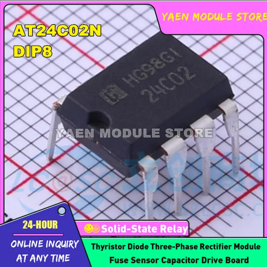 

Новые оригинальные микросхемы EEPROM 24C02 AT24C02 AT24C02N DIP8, 50 шт./партия